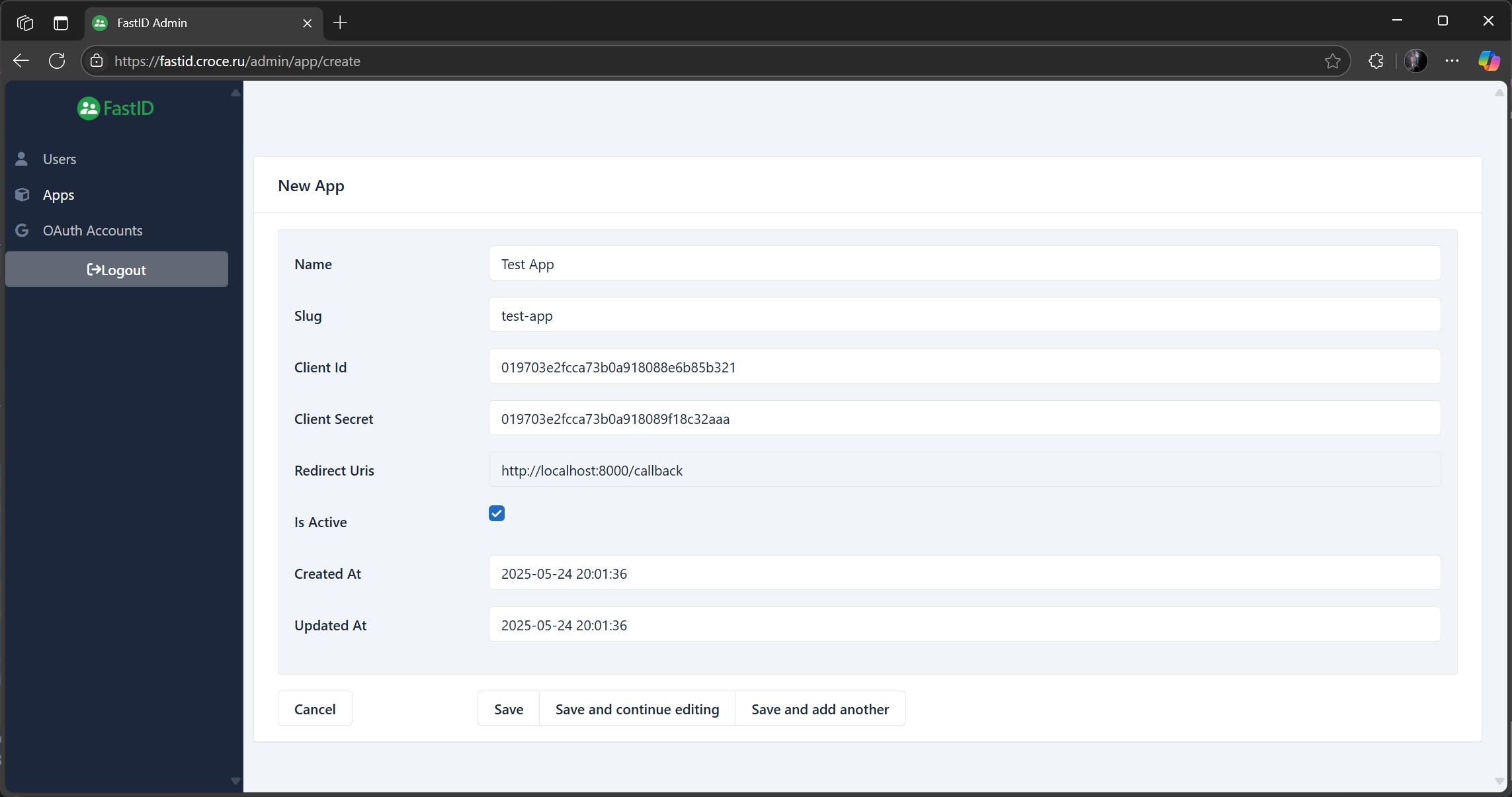 Create app