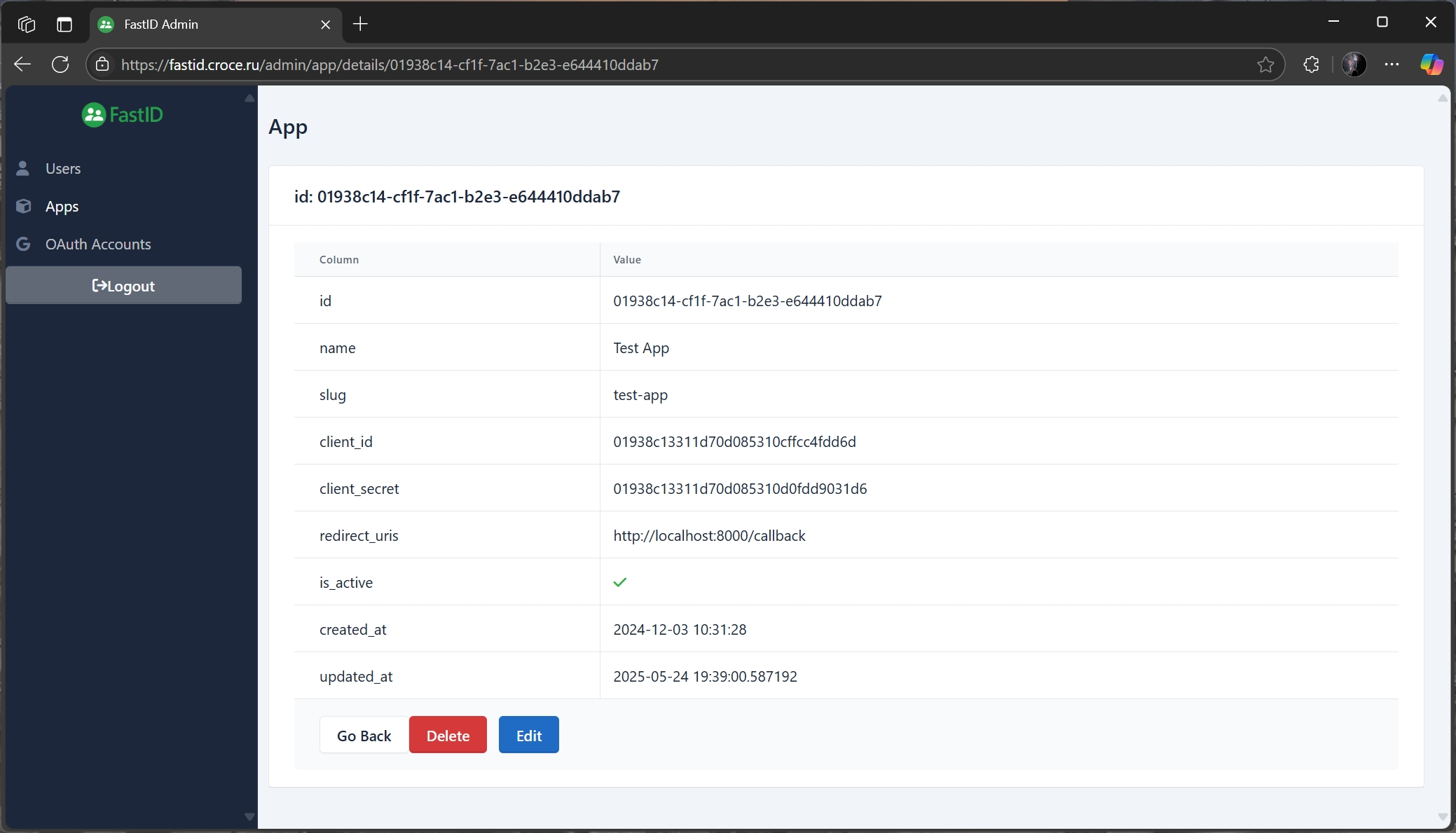 Admin View App