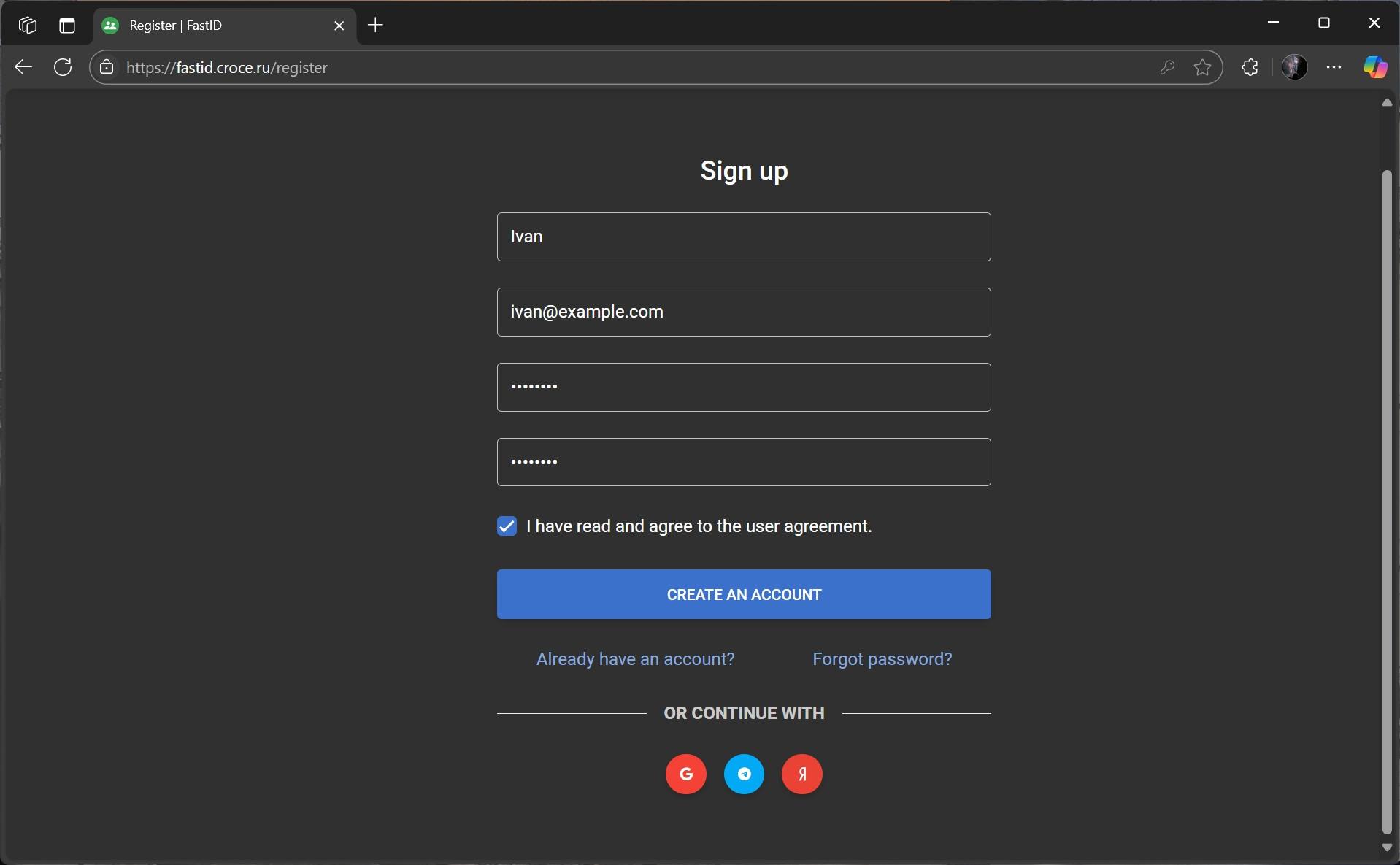 Sign Up
